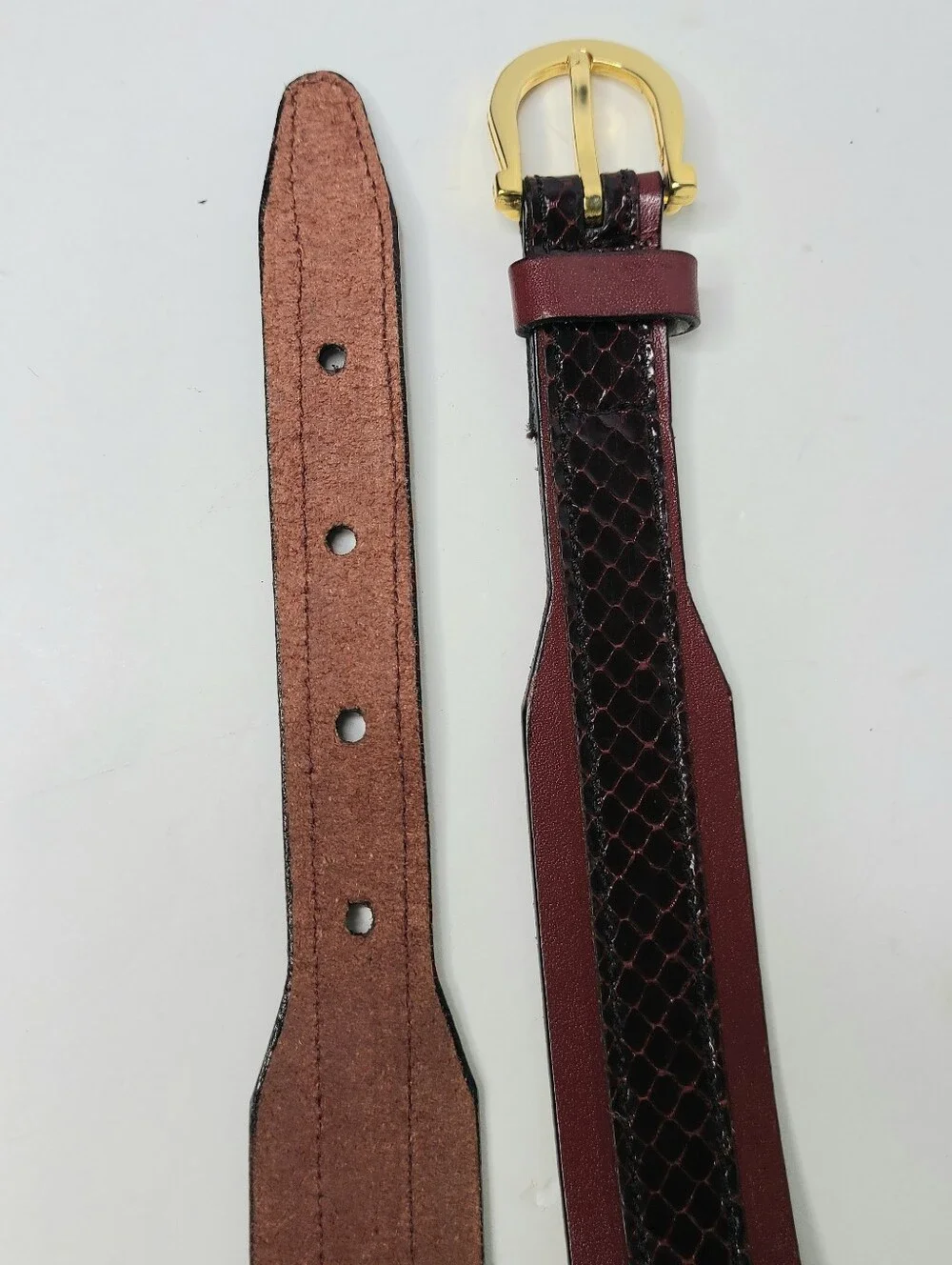 Pierre Cardin Oxblood Genuine Cowhide Equestrian Horseshoe Buckle Vintage Belt